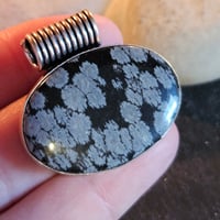 Image 4 of Snowflake Obsidian Talisman Pendant