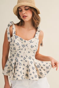 Image 5 of Springtime Courtyard Peplum Ribbon Top - MAY 