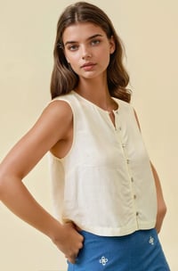Image 1 of CROP TANK TOP WITH BUTTON FRONT DETAIL