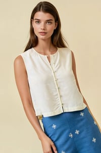 Image 2 of CROP TANK TOP WITH BUTTON FRONT DETAIL