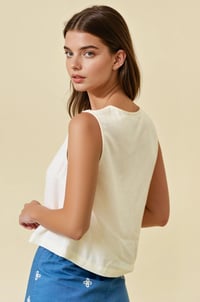 Image 4 of CROP TANK TOP WITH BUTTON FRONT DETAIL