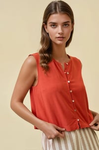 Image 6 of CROP TANK TOP WITH BUTTON FRONT DETAIL