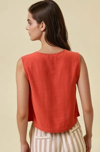 Image 8 of CROP TANK TOP WITH BUTTON FRONT DETAIL