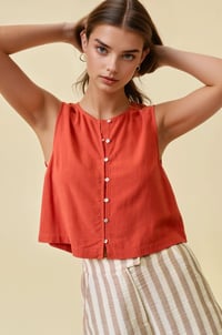 Image 9 of CROP TANK TOP WITH BUTTON FRONT DETAIL
