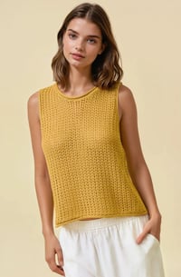 Image 2 of OPEN STITCH SWEATER ROUND NECK TANK TOP