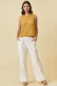 Image 5 of OPEN STITCH SWEATER ROUND NECK TANK TOP