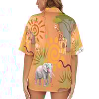 Image 5 of Women's All Over Print Hawaiian Shirt SAFARI