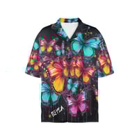 Image 2 of Women's All Over Print Hawaiian Shirt BUTTERFLY GRAFFITI