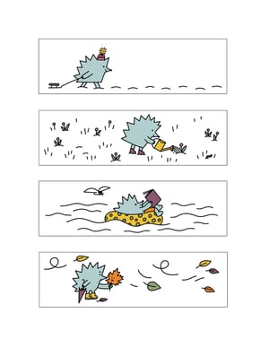 PRE-ORDER Winter Hedgehog enamel mug 400 ml