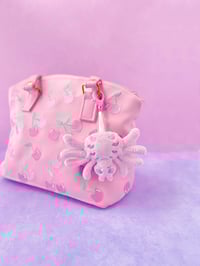 Image 3 of Creepy Cute Pastel Pink Spider Plush Bag Charm Keychain