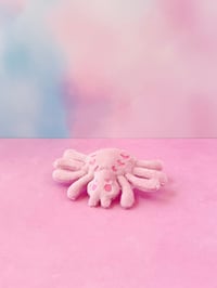 Image 4 of Creepy Cute Pastel Pink Spider Plush Bag Charm Keychain