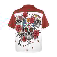 Image 4 of Men's All Over Print Hawaiian Shirt CALAVERAS Y ROSAS