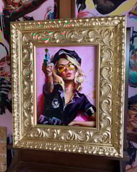 Image 4 of 'COP CATHY HAS ANOTHER GOOD NIGHT!' Original Oil Painting