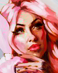 Image 3 of 'BUNNY MASK II' Original Oil Painting