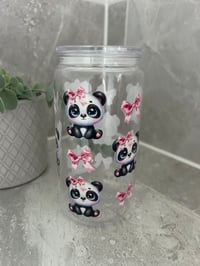 Panda and Bows 16oz acrylic tumbler