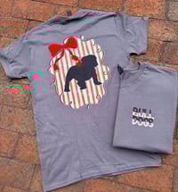 Striped Bow Bulldog Tee