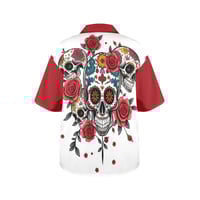 Image 4 of Women's All Over Print Hawaiian Shirt CALAVERAS Y ROSAS