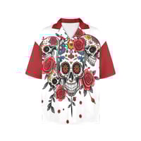 Image 2 of Women's All Over Print Hawaiian Shirt CALAVERAS Y ROSAS