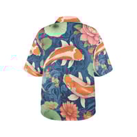 Image 4 of Women's All Over Print Hawaiian Shirt WHY SO KOI?
