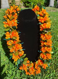 Image 1 of Orange Crush Flower Lei