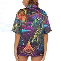 Image 5 of Women's All Over Print Hawaiian Shirt DRAGONQUEST
