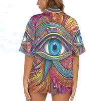 Image 5 of Women's All Over Print Hawaiian Shirt EYE OF HORUS