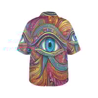 Image 4 of Women's All Over Print Hawaiian Shirt EYE OF HORUS