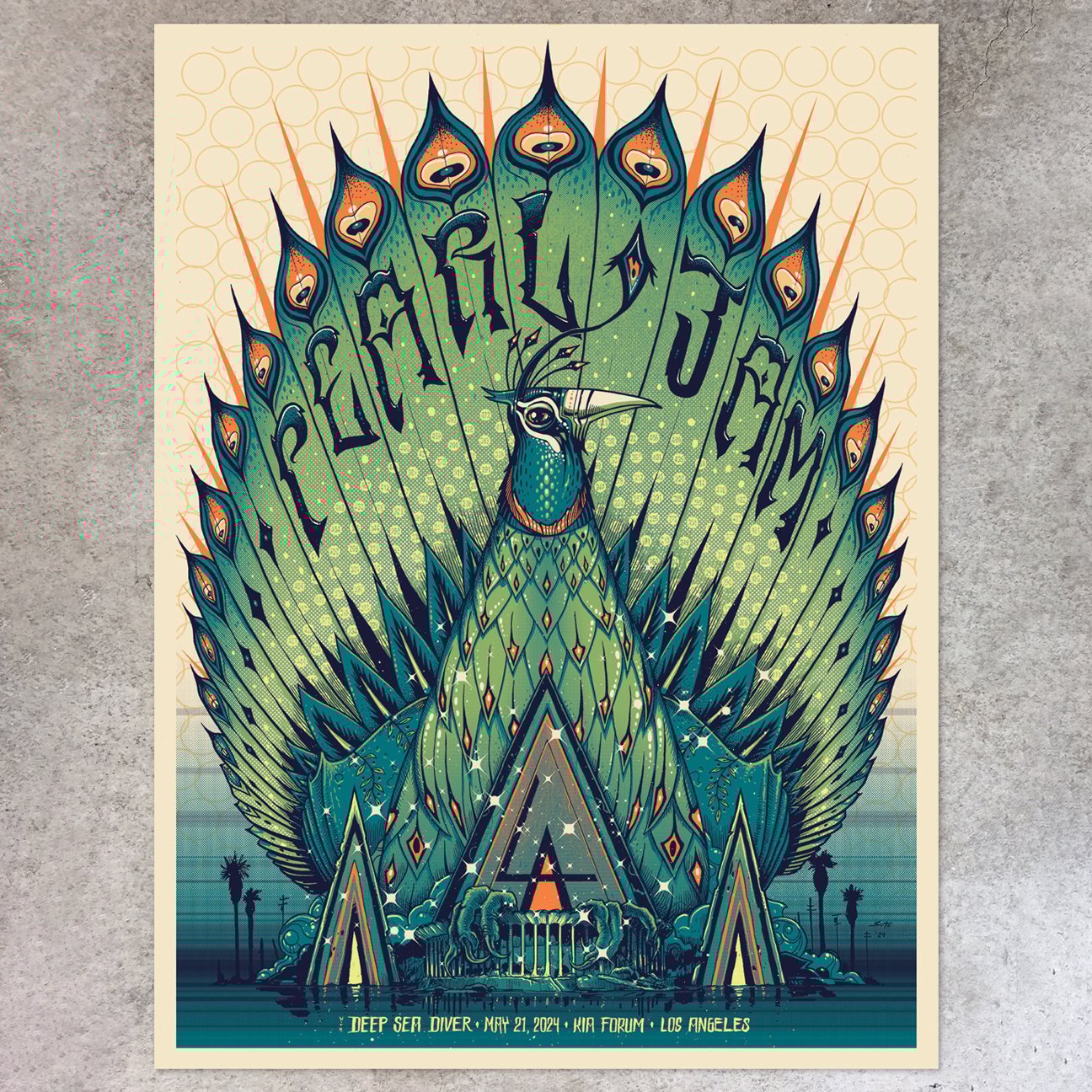 F4D Studios — Pearl Jam Los Angeles 2024 Poster