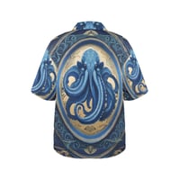 Image 4 of Women's All Over Print Hawaiian Shirt CTHULHU BLUES