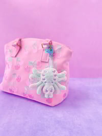 Image 3 of Creepy Cute Pastel Mint Spider Plush Bag Charm Keychain