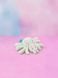 Image 4 of Creepy Cute Pastel Mint Spider Plush Bag Charm Keychain