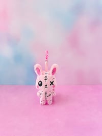 Image 3 of Gurokawa Kawaii Creepy Cute Pink Bunny Plush Bag Charm Keychain