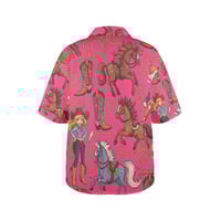 Image 4 of Women's All Over Print Hawaiian Shirt GIDDY UP GIRL