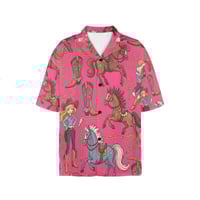 Image 2 of Women's All Over Print Hawaiian Shirt GIDDY UP GIRL