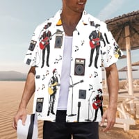 Image 3 of Men's All Over Print Hawaiian Shirt RETRO ROCK