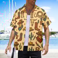 Image 3 of Men's All Over Print Hawaiian Shirt YIPPEE-KI-YAY