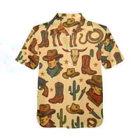 Image 2 of Men's All Over Print Hawaiian Shirt YIPPEE-KI-YAY