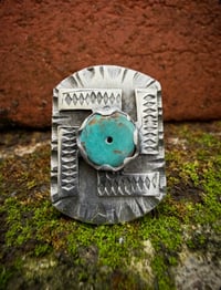 Image 1 of WL&A Heavy Old Style Sterling Silver Royston Heishi Medicine Whirling Log Signet - Size 12