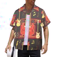 Image 3 of Men's All Over Print Hawaiian Shirt GUITAR STORE