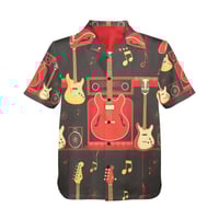Image 2 of Men's All Over Print Hawaiian Shirt GUITAR STORE