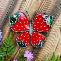 Image 3 of Strawberry Butterfly Suncatcher 