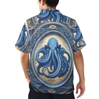 Image 5 of Men's All Over Print Hawaiian Shirt CTHULHU BLUES