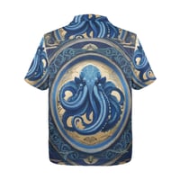 Image 4 of Men's All Over Print Hawaiian Shirt CTHULHU BLUES
