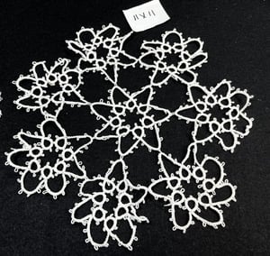 Image of 2 Vintage White Tatted Doilies 