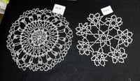 Image 1 of 2 Vintage White Tatted Doilies 