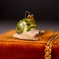 Green Shell Snail Necklace