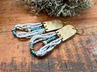 Image 3 of Peaces of Luanda in natural and blue beaded brass  n54