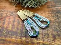 Image 2 of Peaces of Luanda in natural and blue beaded brass  n54