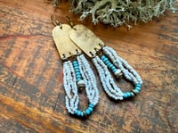 Image 8 of Peaces of Luanda in natural and blue beaded brass  n54