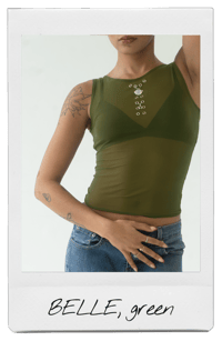 Image 1 of the BELLE tank in green